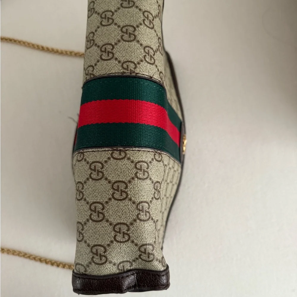 Brown and Green Crossbody Bag with Signature Design - Picture 6 of 7